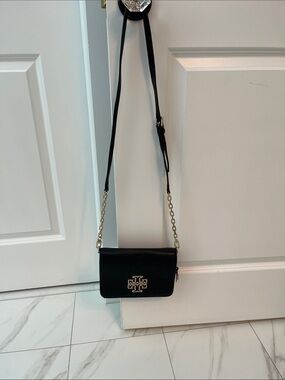 Tory Burch Black Crossbody with Gold Logo Hardware